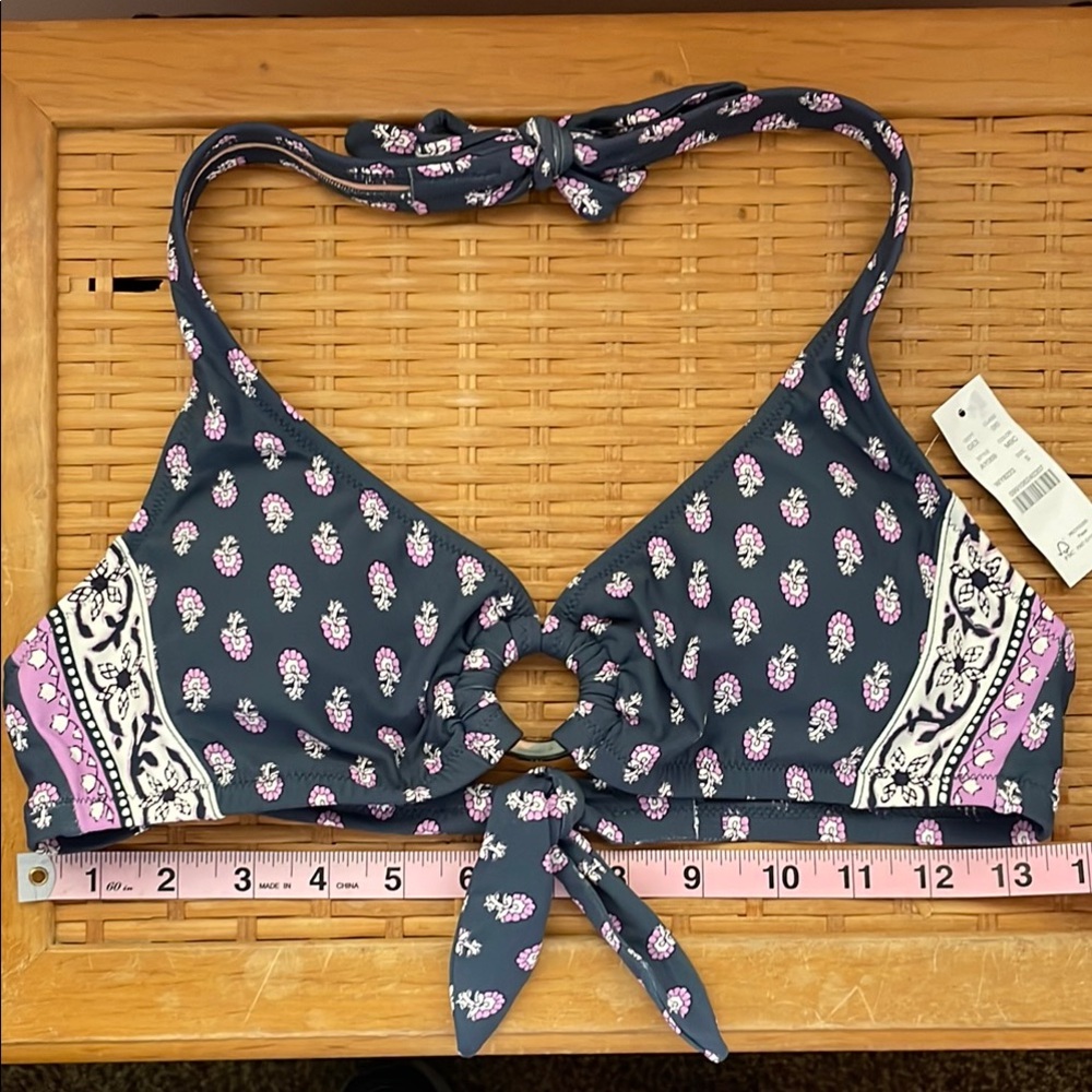 J Crew Best Buds Floral Halter Bikini Top size Small